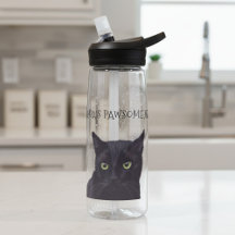 Personalisierter schwarzer Katze Name Pawsome Wate