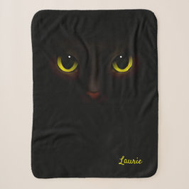 Personalisierter schwarzer Katzenwirbel, Cat Lover Sherpadecke
