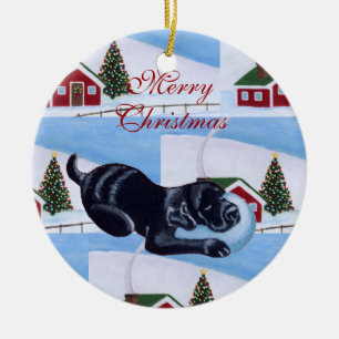 Personalisierter schwarzer keramik ornament