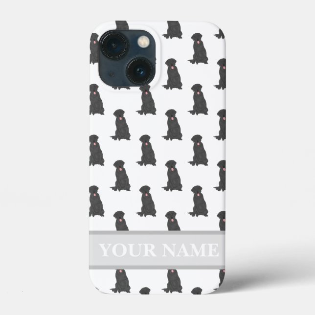 Personalisierter schwarzer Labrador Case-Mate iPhone Hülle (Rückseite)