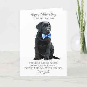 Personalisierter Schwarzer Labrador Hund Vater Vat Feiertagskarte