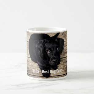 Personalisierter schwarzer Labrador-HundeFoto-und Kaffeetasse