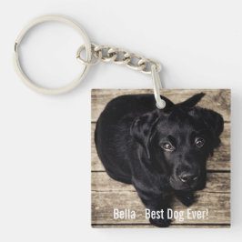 Personalisierter schwarzer Labrador-HundeFoto-und Schlüsselanhänger