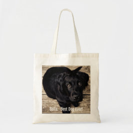 Personalisierter schwarzer Labrador-HundeFoto-und Tragetasche