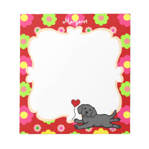 Personalisierter schwarzer Labrador-Welpe Notizblock