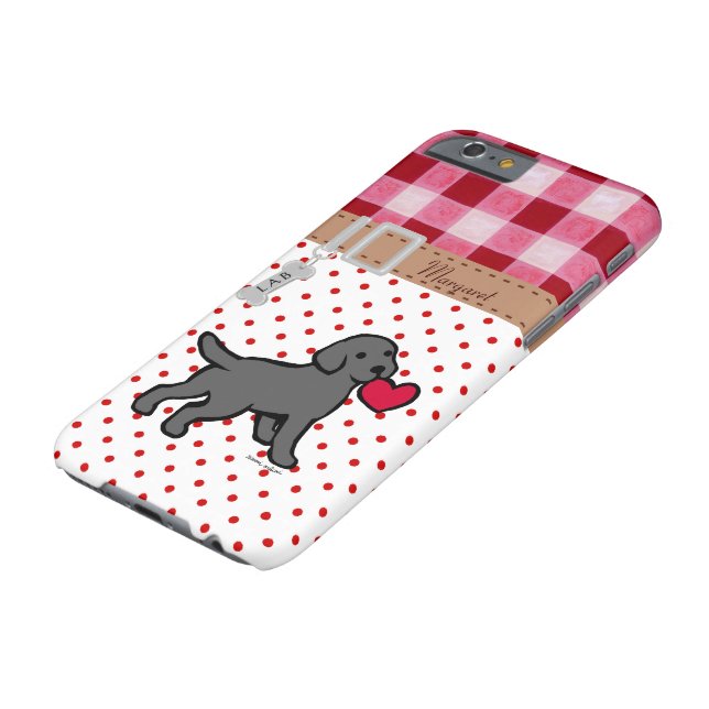 Personalisierter schwarzer Labrador-Welpe und Case-Mate iPhone Hülle (Oberseite)