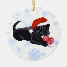 Personalisierter schwarzer Labrador-Welpen-Sankt