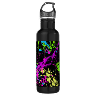 Personalisierter schwarzer/NeonSpritzer Trinkflasche