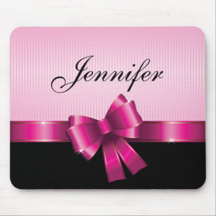 Personalisierter schwarzer PINK-GRADIENT Streifen Mousepad