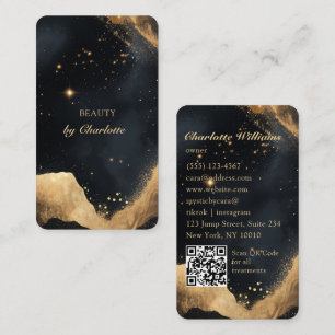 Personalisierter schwarzer und goldener Galaxy-QR- Visitenkarte