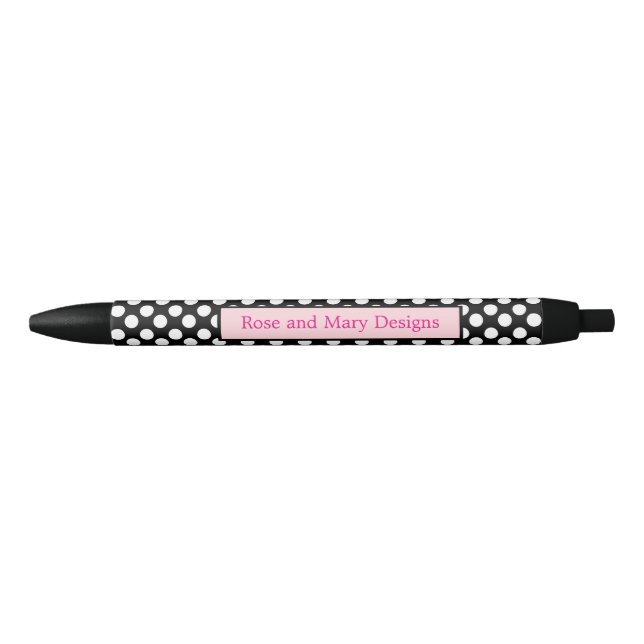 Personalisierter schwarzer und rosa kugelschreiber (Vorderseite)