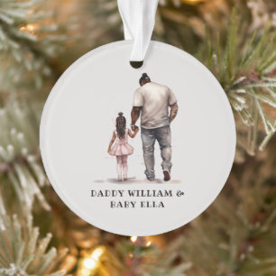 Personalisierter schwarzer Vater und Tochter (3) Ornament