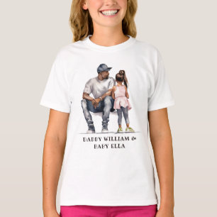 Personalisierter Schwarzer Vater und Tochter (6) T-Shirt