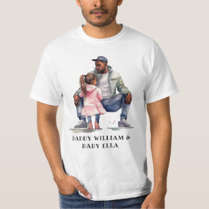 Personalisierter Schwarzer Vater und Tochter (7) T-Shirt