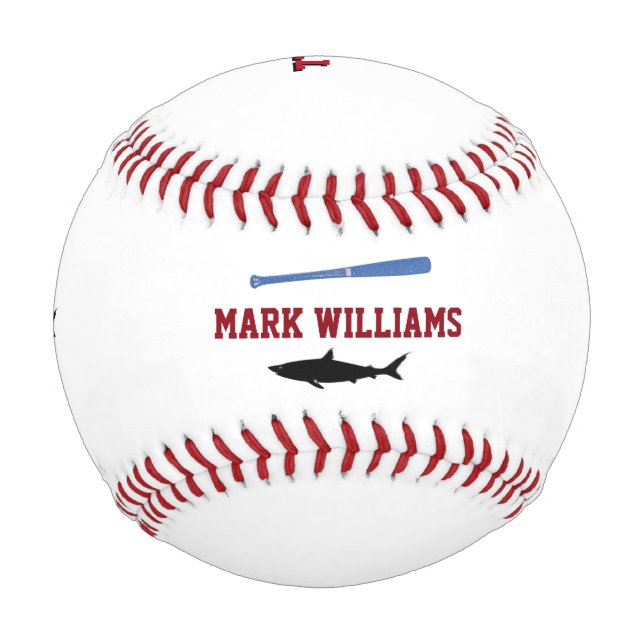personalisierter Schwarzhai Baseball (Rückseite)