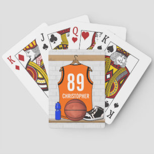 Personalisierter Schwarzweiss-Basketball Jersey Spielkarten