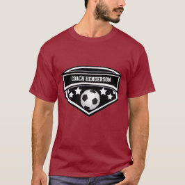Personalisierter Schwarzweiss-Fußballtrainer T-Shirt