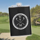 Personalisierter Schwarzweiß-Monogramm-Golf Flachmann (Von Creator hochgeladen)