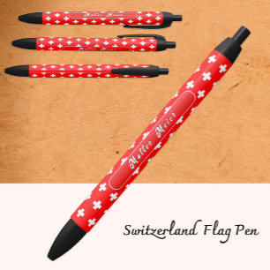 Personalisierter Schweizer Pen, Schweizer Flagge, Kugelschreiber