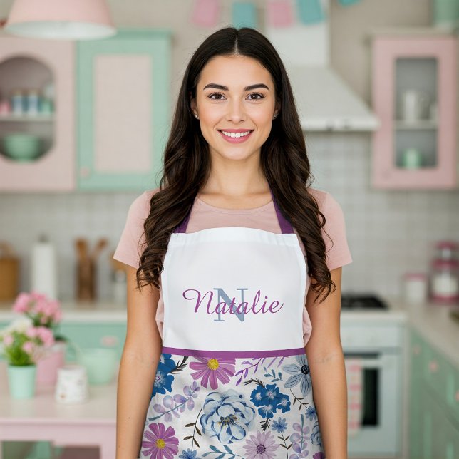 Personalisierter Schwestername Aquarellküche Schürze (Von Creator hochgeladen)