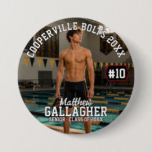 Personalisierter Schwimm-Foto-Button Button