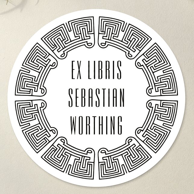 Personalisierter Sci-Fi-Labyrinth-Ex-Libris-Aufkle Runder Aufkleber (Von Creator hochgeladen)