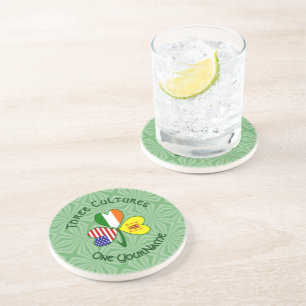 Personalisierter Scot Lion Ireland USA Shamrock Getränkeuntersetzer