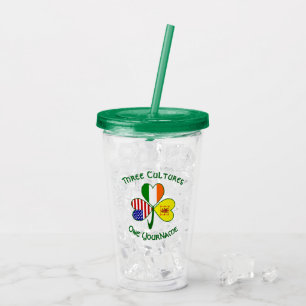 Personalisierter Scot Lion Irland USA Shamrock Acryltrinkbecher