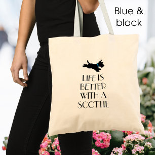 Personalisierter Scottie-Hund Blue Collar Tragetasche
