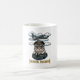 Personalisierter Scottish Fold Katzen-Pilot-Becher Kaffeetasse