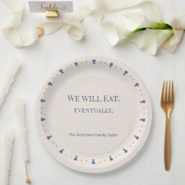 Personalisierter Seder-Teller zu Pessach mit Famil Pappteller