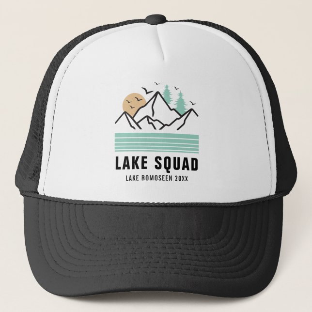 Personalisierter See Squad Life Boats Sommerurlaub Truckerkappe (Vorderseite)
