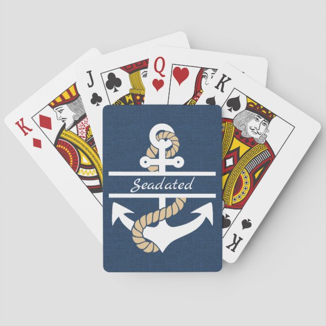 Personalisierter Seeanker-Spielkarten Spielkarten (Rückseite)