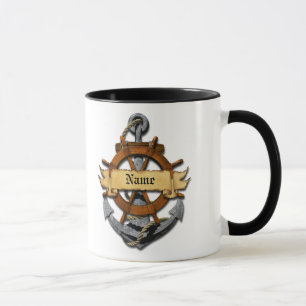 Personalisierter Seeanker und Rad Tasse