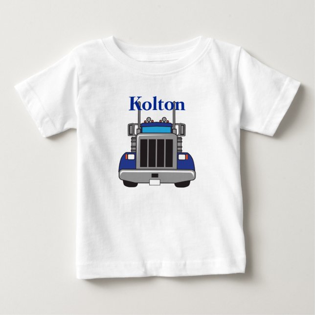 Personalisierter Semi Truck Baby T-shirt (Vorderseite)