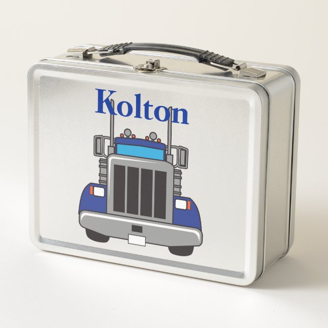 Personalisierter Semi Truck Metall Brotdose (Vorderseite)