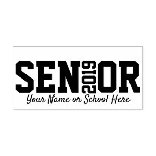 Personalisierter Senior-Blockbuchstabe Abschlussja Permastempel