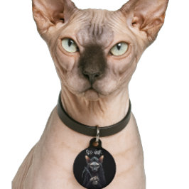 Personalisierter Sensenmann Sphynx Katze Lustig Haustiermarke