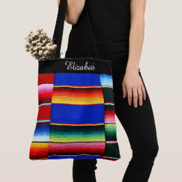 Personalisierter Serape Streifen Tote Bag Tasche