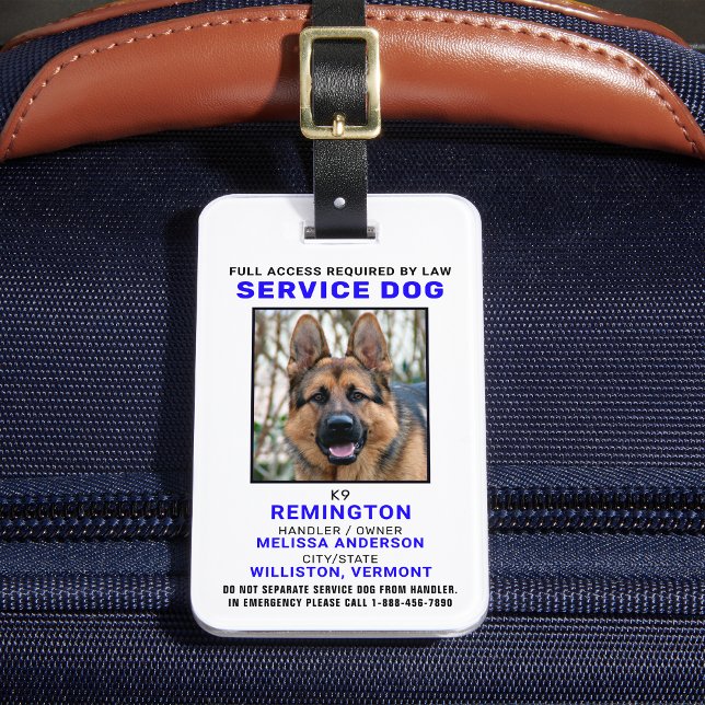 Personalisierter Service Dog Foto ID Abzeichen Gepäckanhänger (Von Creator hochgeladen)
