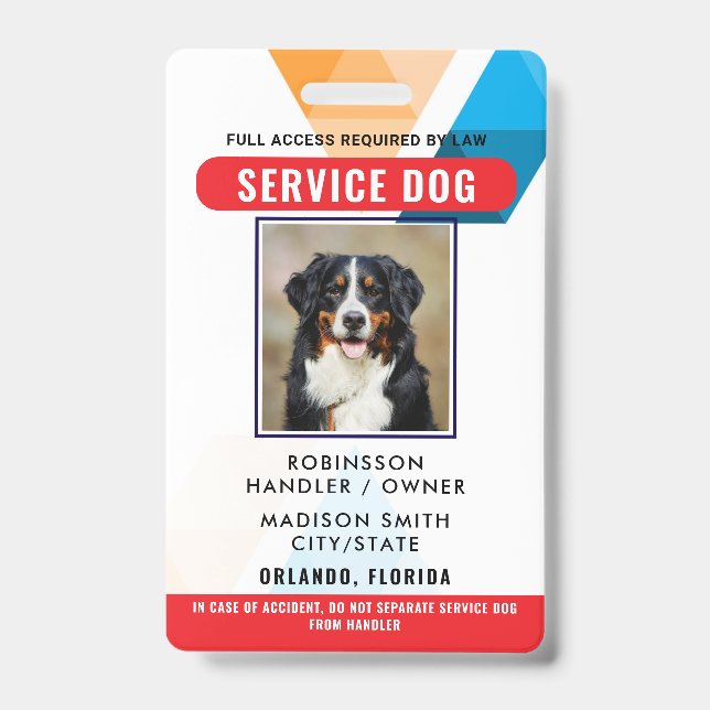 Personalisierter Service-Hund Ausweis (Vorderseite)