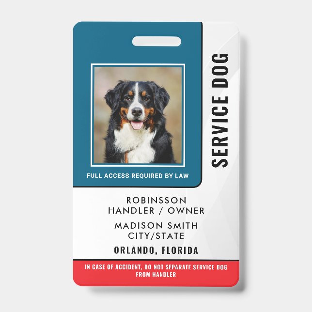 Personalisierter Service-Hund Ausweis (Vorderseite)