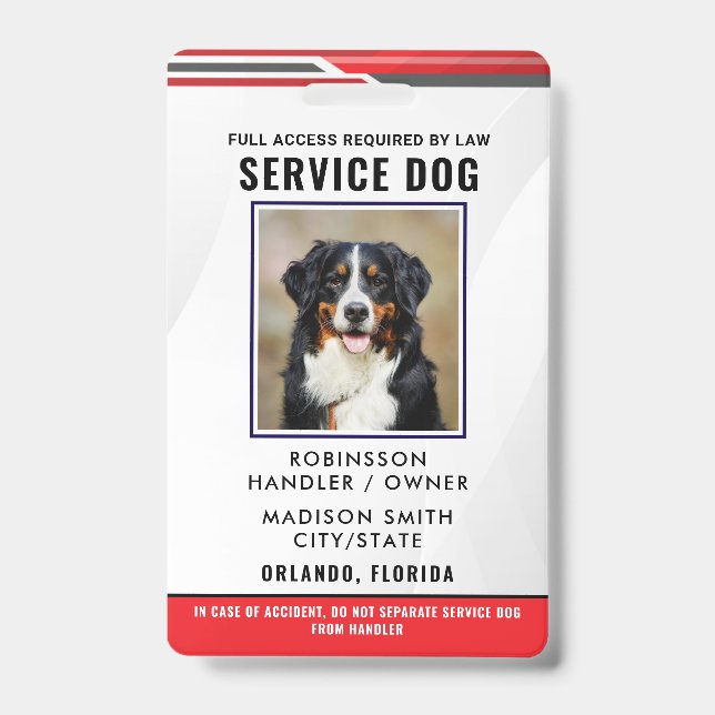Personalisierter Service-Hund Ausweis (Vorderseite)