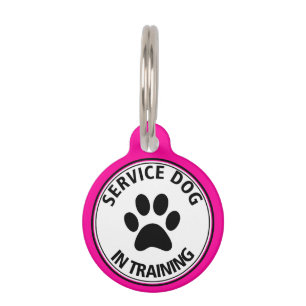 Personalisierter Service-Hund, wenn rosa Tiermarke