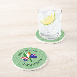 Personalisierter Shamrock Australien Irland USA Getränkeuntersetzer