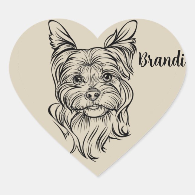 Personalisierter Shih-Tzu-Heart-Aufkleber mit Pet- Herz-Aufkleber (Vorderseite)