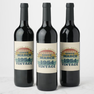 Personalisierter siebzig Vintage 70. Geburtstag Weinetikett