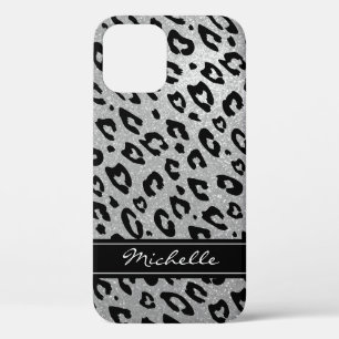 Personalisierter silber Glitzer Leopard iPhone 12  title_seo2