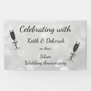 Personalisierter silberne Hochzeits-Jahrestag Banner