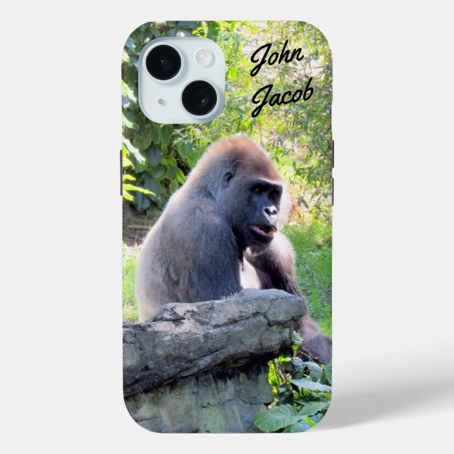 Personalisierter Silverback Gorilla Phone Case (Rückseite)